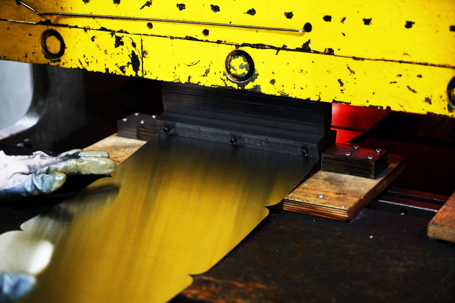 sheetmetal Sheet metal fabrication in process by a skilled worker at Wirefab Inc, Worcester MA